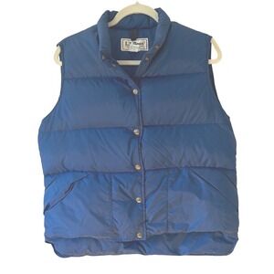 Vintage LL Bean Goose Down Puffer Vest Blue Womens Large 4238 Made‎ in USA